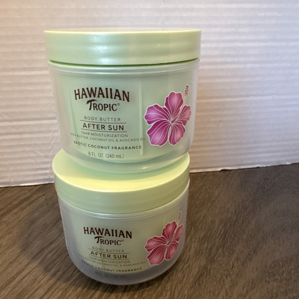 2 Hawaiian Tropic After Sun Body Butter with Coconut Oil, Beach Essentials,